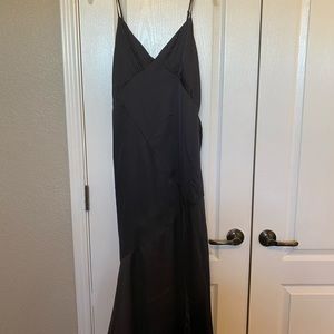 Navy Blue Satin Dress
